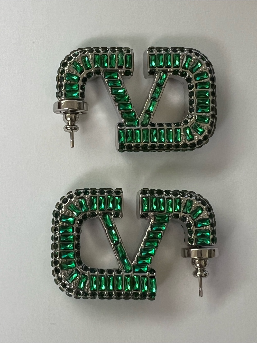 Dupe Hoops! Green Crystal Frame Earrings